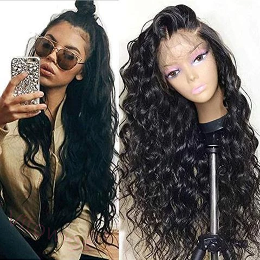 Brazilian Water Curly Wigs Black Wig