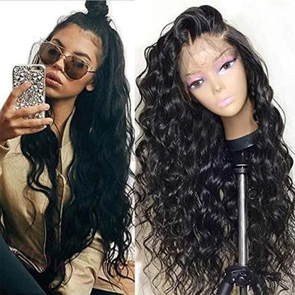 Brazilian Water Curly Wigs Black Wig