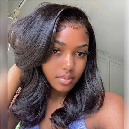 Breathable Natural Black Long Wave Wig