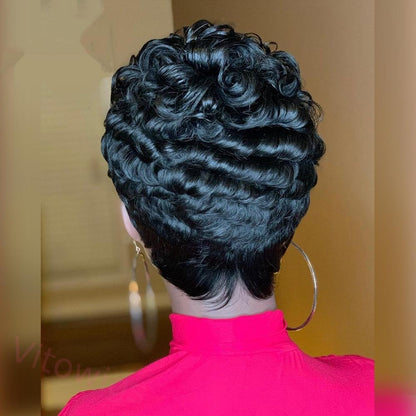 4Inch Short Curly Wave Wig