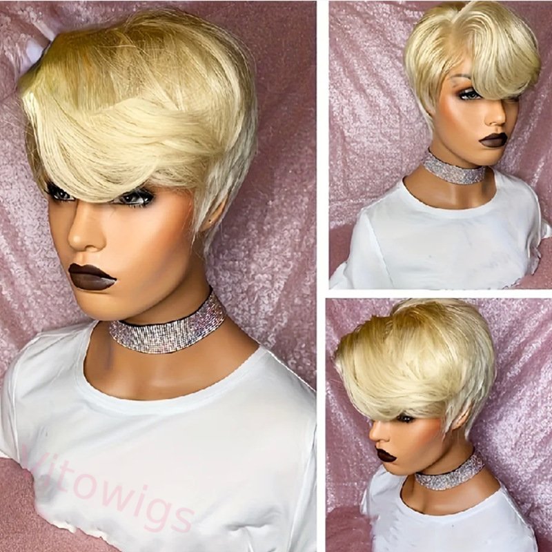 Glueless Hightlight Brown Short Bob Styles Silky Hair Straight Wig