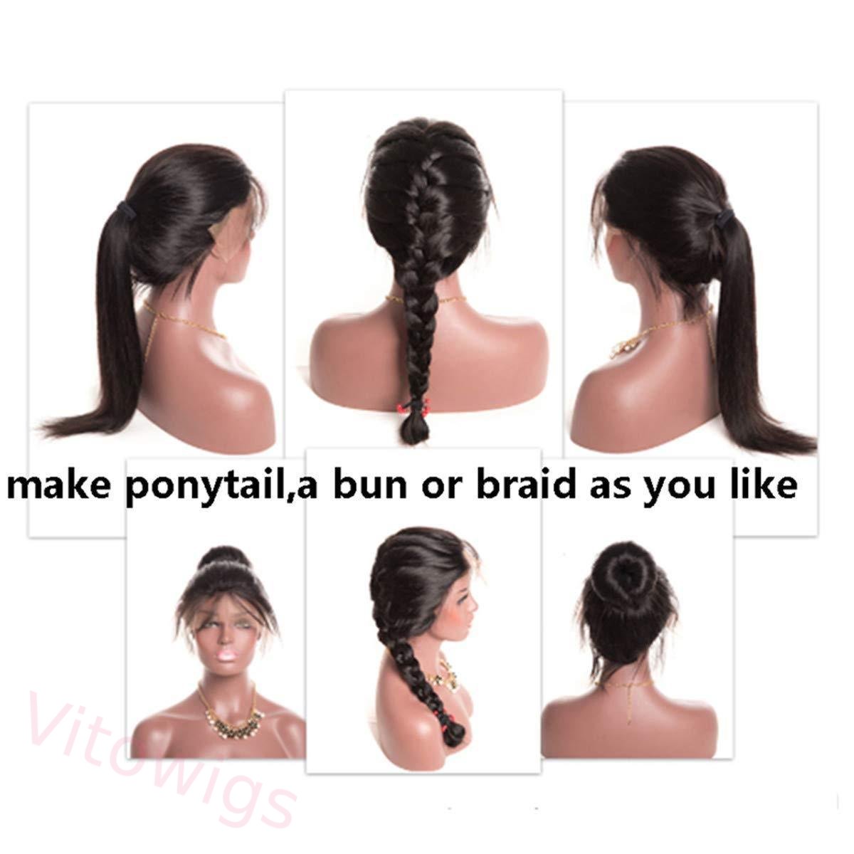 Glueless Black Long Natural Hairline Straight Wig