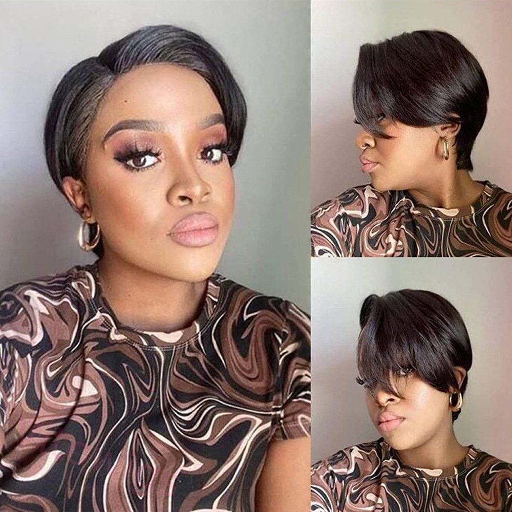 Short Wig Side Parting Bob Straight Hair Wig
