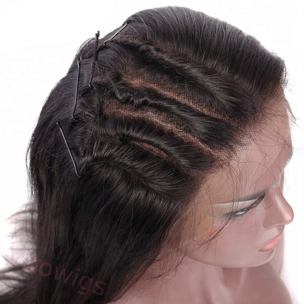 Glueless Black Long Natural Hairline Straight Wig