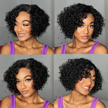 Glueless Black Short Wig Bob Curly Hair