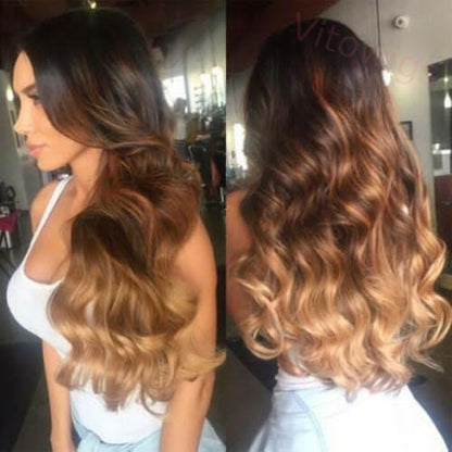 Hightlight Black Gradient Gold Body Wave Wig