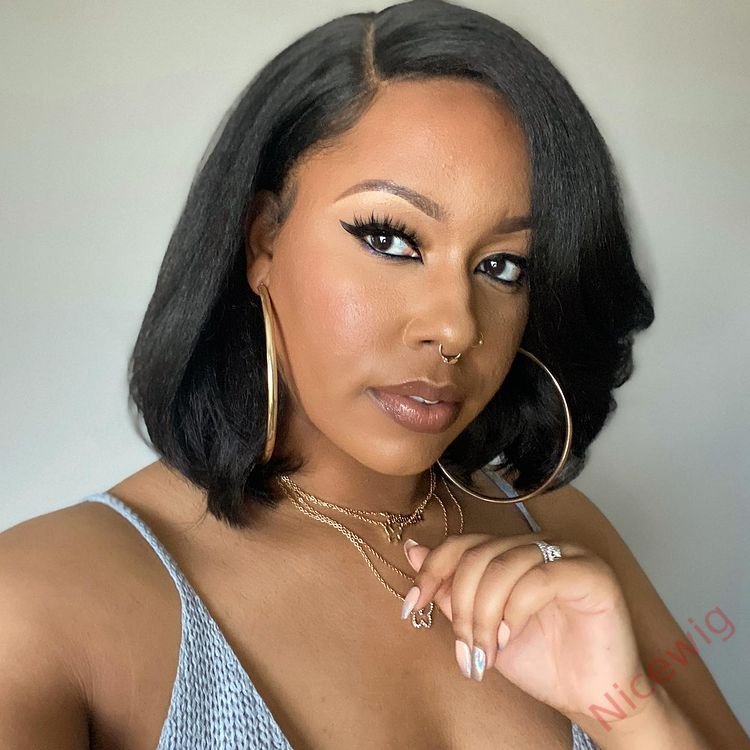 Lovely Natural Short Bob Body Wave Wig For Women