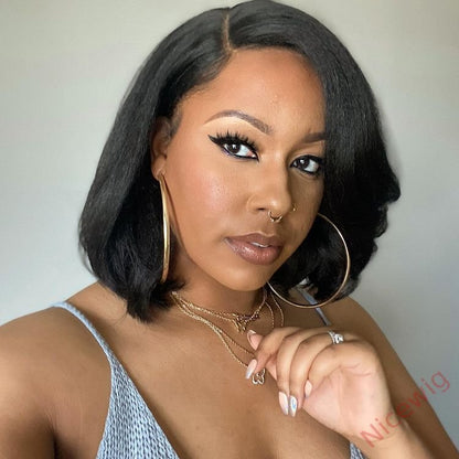 Lovely Natural Short Bob Body Wave Wig For Women
